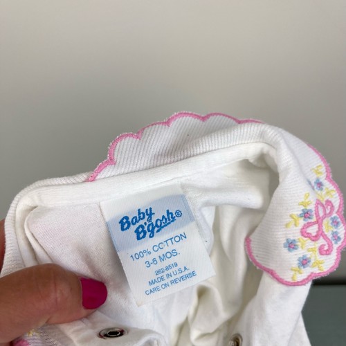 Vintage OshKosh B'gosh bestickt Kragen Top Baby Mädchen 3-6 Monate USA - Bild 4 von 9