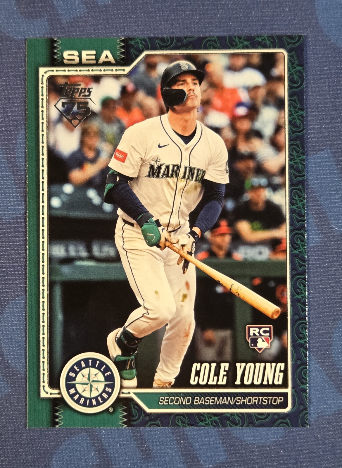 2026 Topps Series 1 #129 Cole Young RC Team Color Border SP RC Seattle Mariners