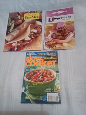 Lot of 3 cook books Tex Mex, Slow Cooker, 5 Ingredients 2003-2010