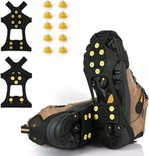 Ice Cleats, Ice Grips Traction Cleats Grippers Non-Slip over Shoe/Boot Rubber S
