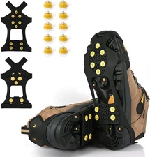 Ice Cleats, Ice Grips Traction Cleats Grippers Non-Slip over Shoe/Boot Rubber S