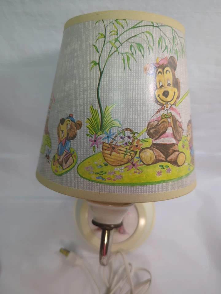 Lámpara de Pared Vintage Osos Años 60 Infantil Guardería Luz de Pared Luz de Noche Retro  Foto 3 de 4