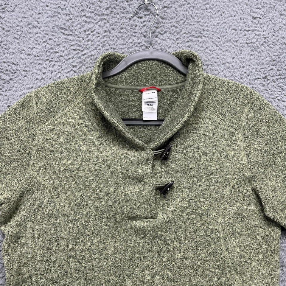 Suéter para mujer The North Face XL verde polar cuello embudo pulóver A24P Foto 2 de 4