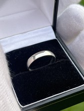 Platinum 4mm D-shaped Polished Wedding Ring, Nice Weight,Size L, Boxed, RRP £475