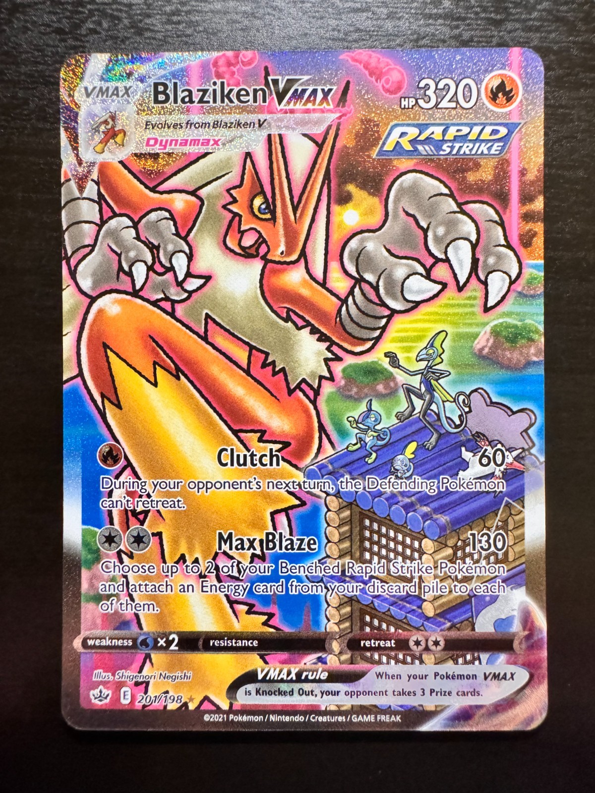 Pokemon Blaziken VMAX 201/198 Sword & Shield Chilling Reign - NM+