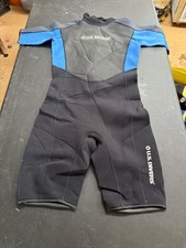 U.S. Divers Neoprene Shorty Wetsuit Front Zip Snorkel Dive Adult Black Blue
