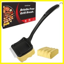 Grill Brush Bristle Free with Replacement Wavy Head, 18 Inch Long BBQ Clean...