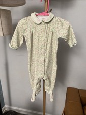 Vintage Carters Girls 9 Months Sleeper Floral Green