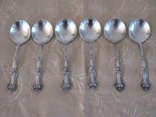 Holmes & Edwards Bride 1909 Six Round Bowl Soup Bullion Spoons Yourex