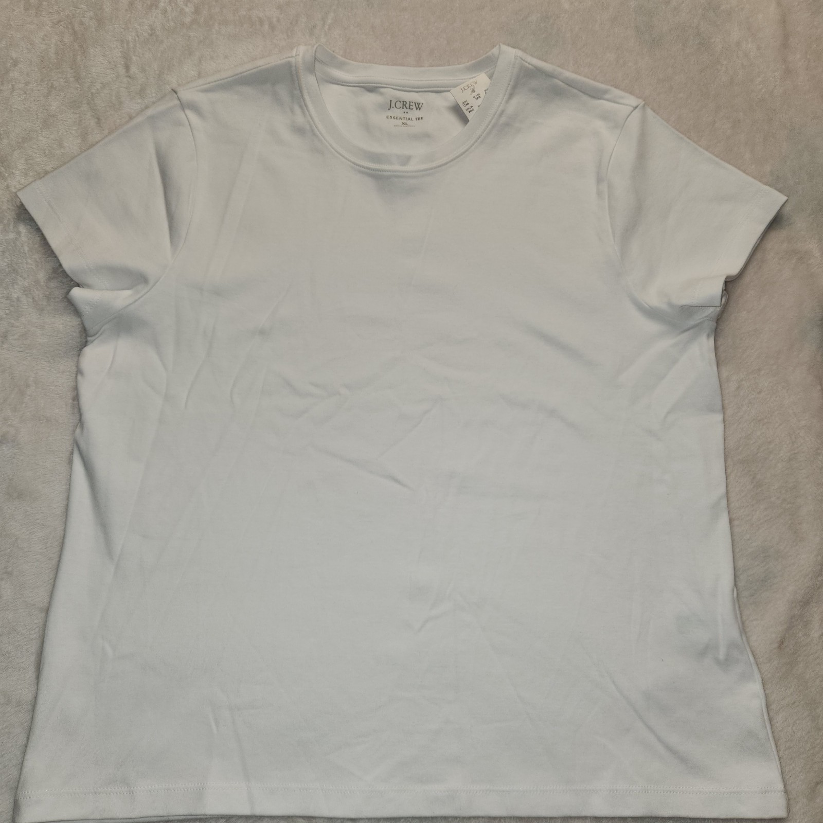 J.CREW Essential Tee NWT Women's XL White 100% Cotton Crew Neck Short Sleeve 