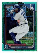 Emil Morales 2024 Bowman Chrome Mega Box Aqua #/299 Dodgers BCP-221