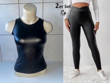 Tank Top, Leder Optik, Sexy, Clubwear, Party, Freizeit + ... Size. M (38)