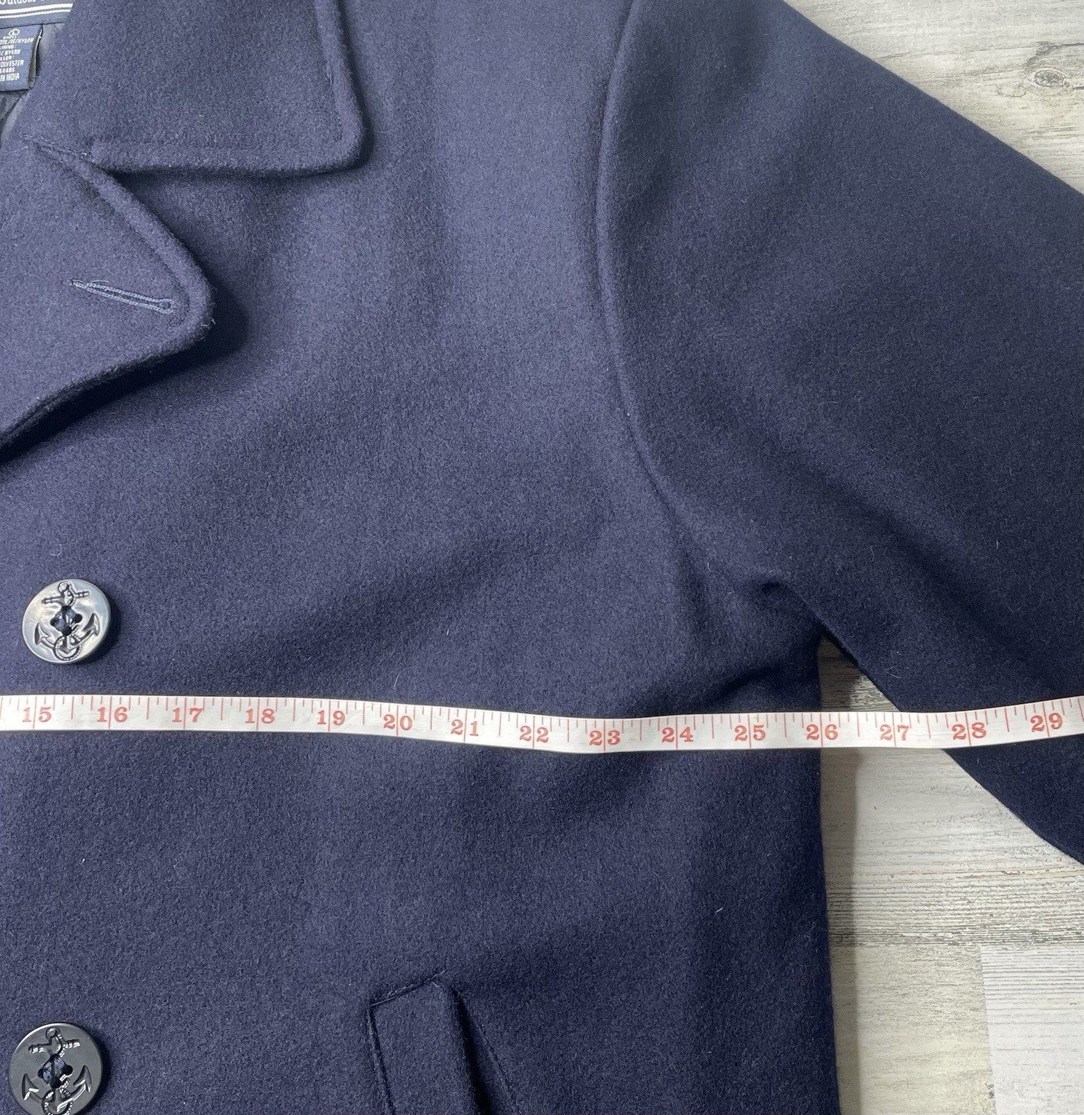 American Eagle Wool Blend Peacoat Button Front Blue Insulated Coat Men’s Size: L