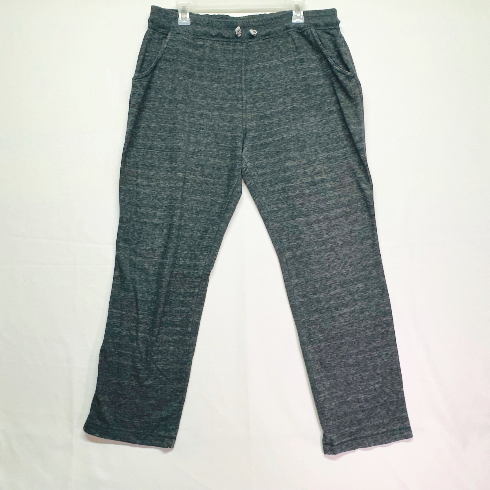 Heathered Charcoal Lounge Pants Drawstring Waist Pockets Wom