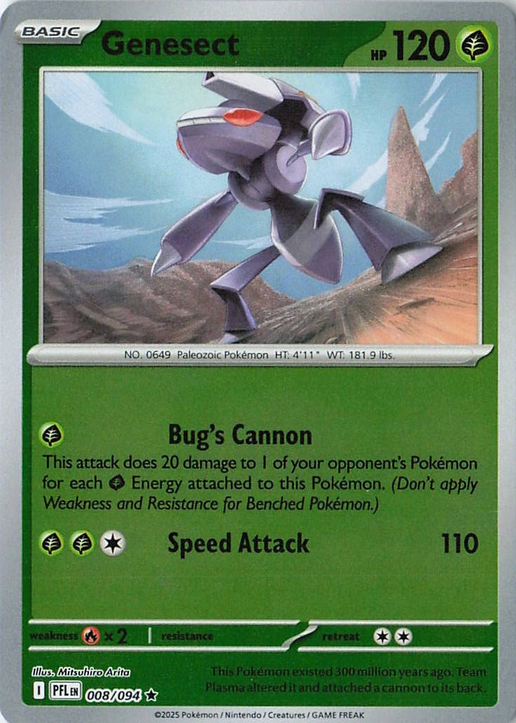 Genesect Reverse Holo ME02: Phantasmal Flames 008/094 NM