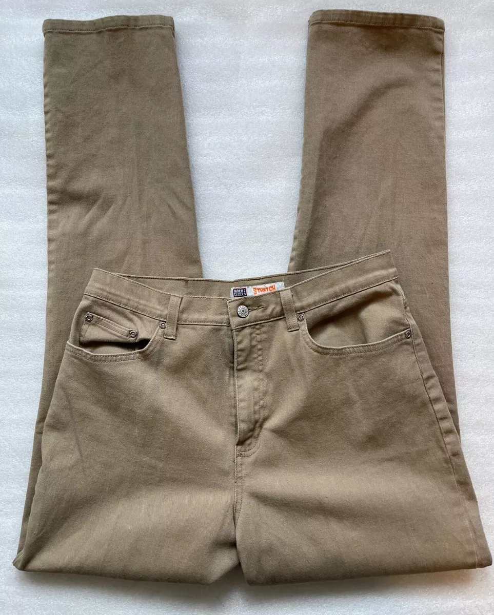 FADED GLORY STRETCH, WOMEN'S TALL 16 KHAKI JEAN PANTS, EUC