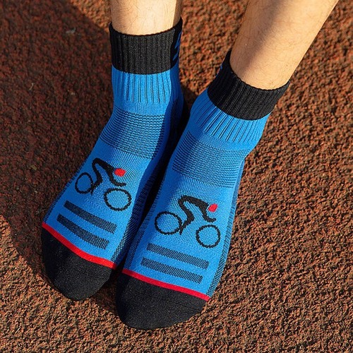 Pro Mens Womens Road Cycling Riding Bicycle Bike Sports Ankle Socks MTB BMX Blue - Picture 32 of 104