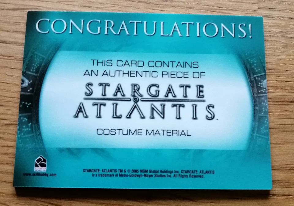 Stargate Atlantis Season 1 Costume Trading Card MELIA - Bild 2 von 2