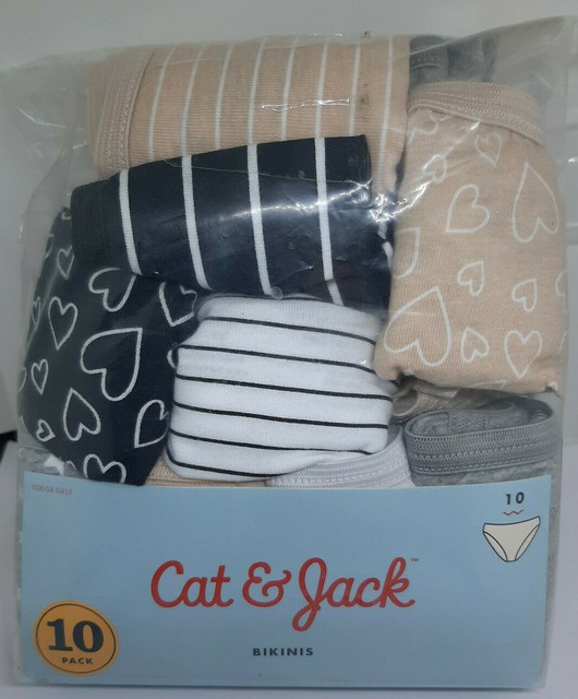 Cat and Jack Bikini Panties Underwear Girls Youth 10 Pack Pairs Size 8