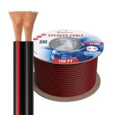 100ft Speaker Cable 14AWG 14/2 Gauge CL3 Rated In-Wall Bulk Audio Wire Black/Red