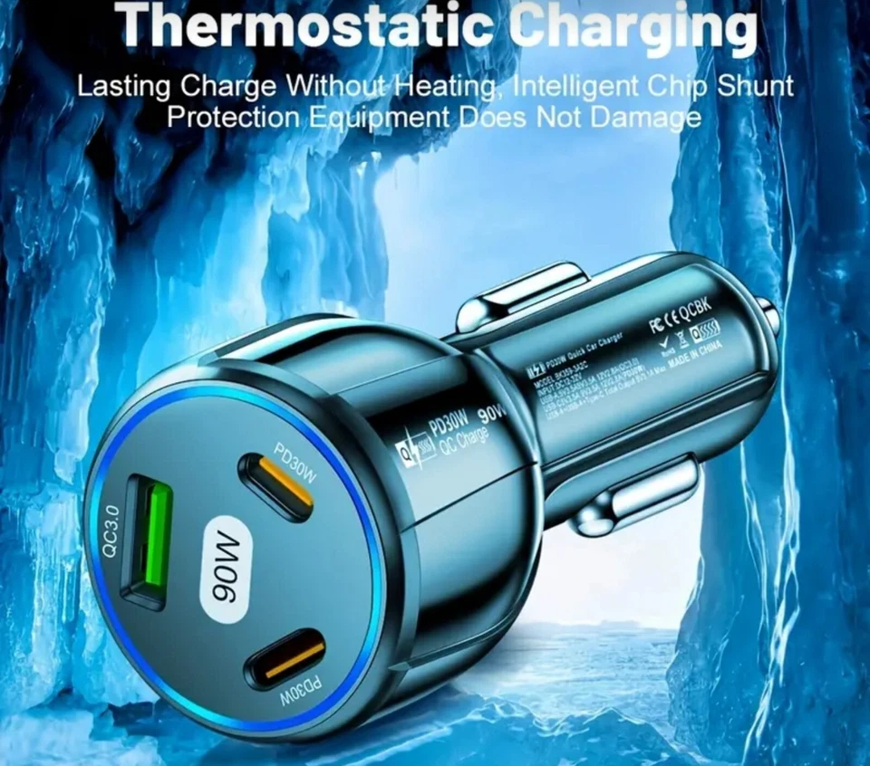 Cargador Coche Ultra Rápido 90W USB C Foto 4 de 4