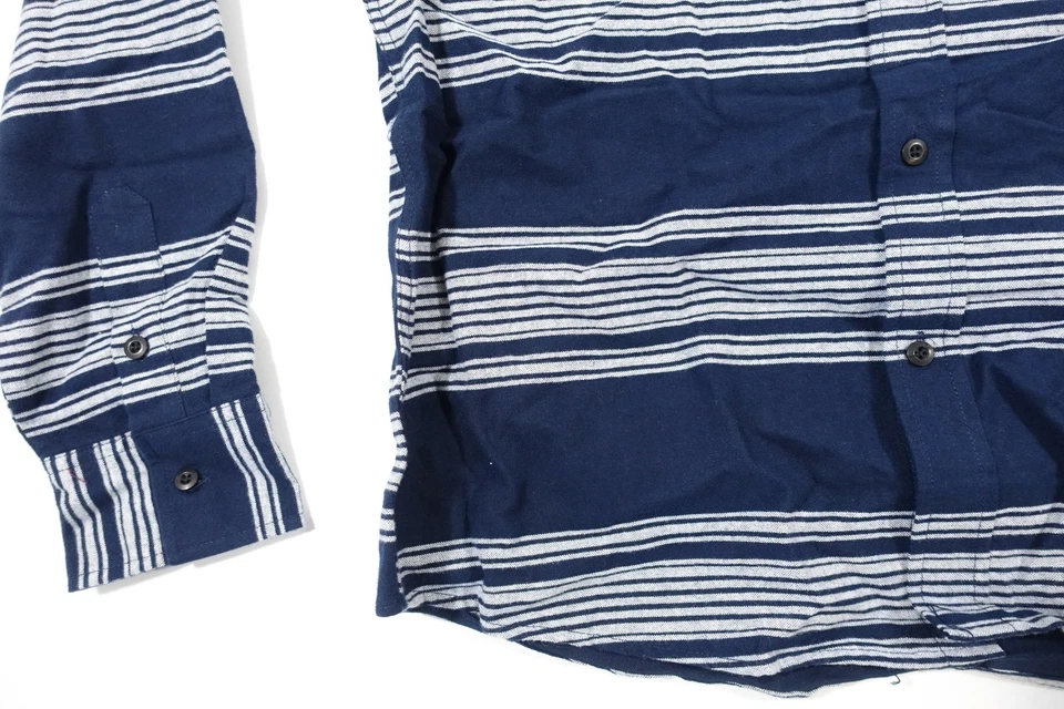 SOVEREIGN CODE STRIPED NAVY BLUE MEDIUM NORSE BUTTON FRONT SHIRT MENS NWT NEW - Image 4 of 4