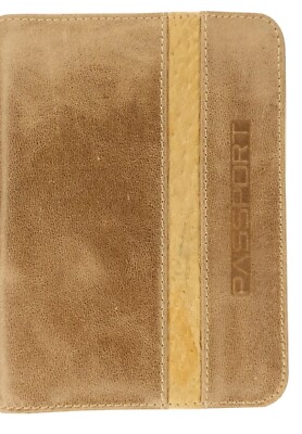 T. Marcus Modern PASSPORT WALLET Case RFID Shield Veg Tanned Leather Peccary