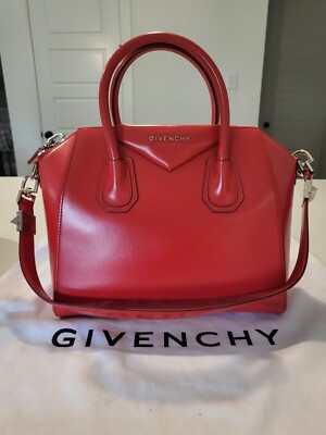 Givenchy Antigona Red Small Satchel Handbag Authentic Pre-owned | eBay