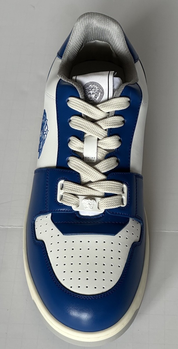 Versace Medusa Low Top Men’s Blue/White Leather Sneakers 11 US (44) IT NIB $750 Versace Medusa Low Top Men main image 2