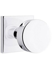 Emtek 5110ROUUS26 Square Rosette Door Set With Disc Knobs Passage in Polished Ch