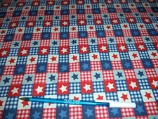 PATRIOTIC FABRIC - 2 YARDS - WHITE WITH RED WHITE BLUE CAKE - 4TH OF JULY
