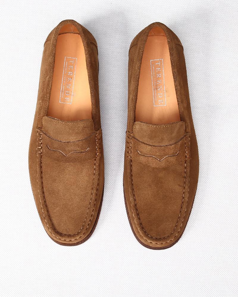 Loafers Men British Suede Fashion Wedding Party Slip On Retro Dress Casual Shoes-image