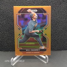 2022 PANINI DRAFT PICKS WILL MABREY NEON ORANGE 29/50 ARIZONA DIAMONDBACKS