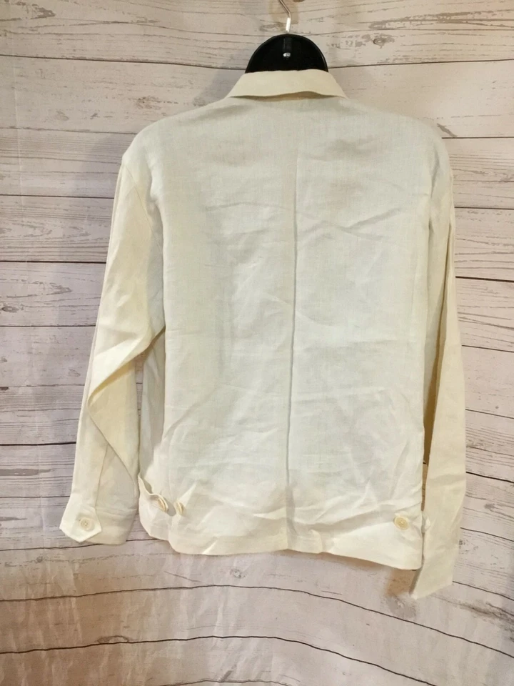 Conjunto de 2 trajes Ralph Lauren Petite para mujer amarillo crema: chaqueta PM, pantalones 14P Foto 4 de 4