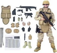 12'' American Military Soldiers Special Forces Army Man Action Figures Play Set