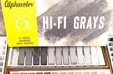 Vintage 12 Sticks Pastels Alphacolor Weber Costello Assorted Hi-Fi Grays Unused