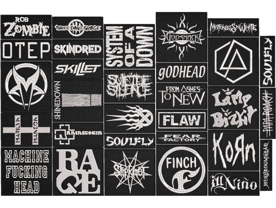 Nu Metal full EMBROIDERY flat 10pcs/Lot Random Mix Sew-On Patches - Image 2 of 2