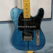 Custom Prince HS Anderson Mad Cat TL Electric Guitar Blue Flamed Top Solid Body