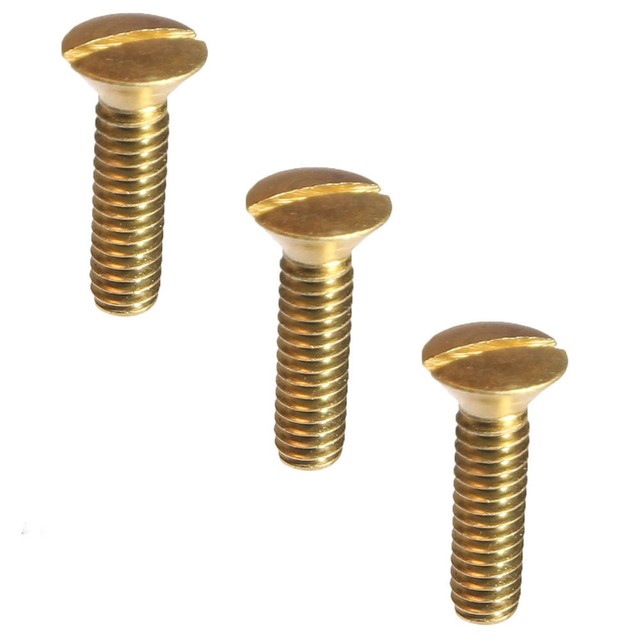 1032 x 11/4" Solid Brass Oval Head Machine Screws Slotted Drive