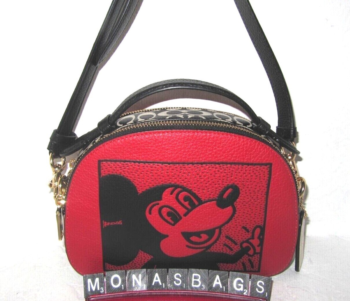 Coach New C6977 X Keith Haring Disney Mickey Mouse Serena Satchel
