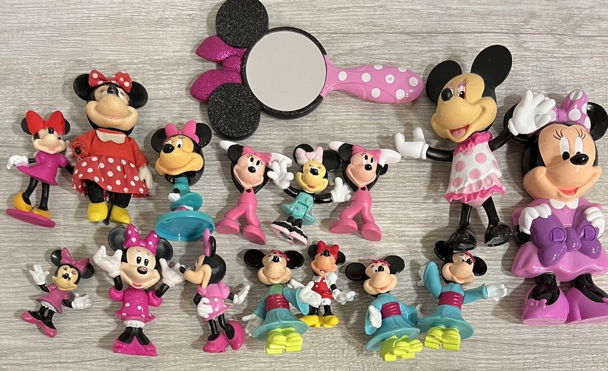 DISNEY Minnie Mouse Lot of 22 toy mini figures, Mirror, ect