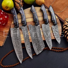Damascus Chef Knife Set 5-Piece – Premium Kitchen Knives – Gift for Women