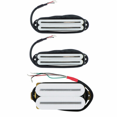 Set White HSS Electric Guitar Pickup Set Dual Rail Humbucker Pickups Double Coil