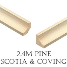2.4m Scotia Coving Pine decorative trim moulding beading wooden timber edging