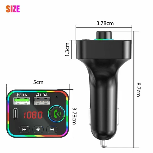 FM Transmitter Radio Audio MP3 Player USB Bluetooth Auto Ladegerät Adapter KFZ - Bild 5 von 10