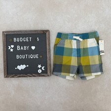 NWT TEA Collection Plaid Discovery Baby Shorts Size 12-18 Months