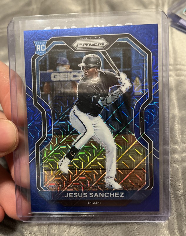 Jesus Sanchez RC 2021 Panini Prizm Blue Mojo Prizms 64/199 #148 Marlins