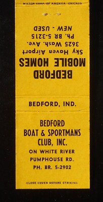 1950s Bedford Boat & Sportsmans Club Mobile Homes Sky Haven Airport Bedford IN