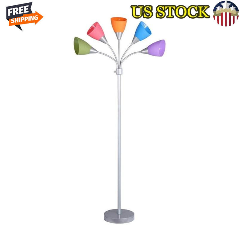 5-Color Adjustable Gooseneck Floor Lamp for Home or Office