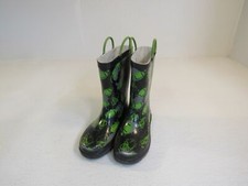 Western Chief Rain Boots Boys Black/Green Kids Size 1